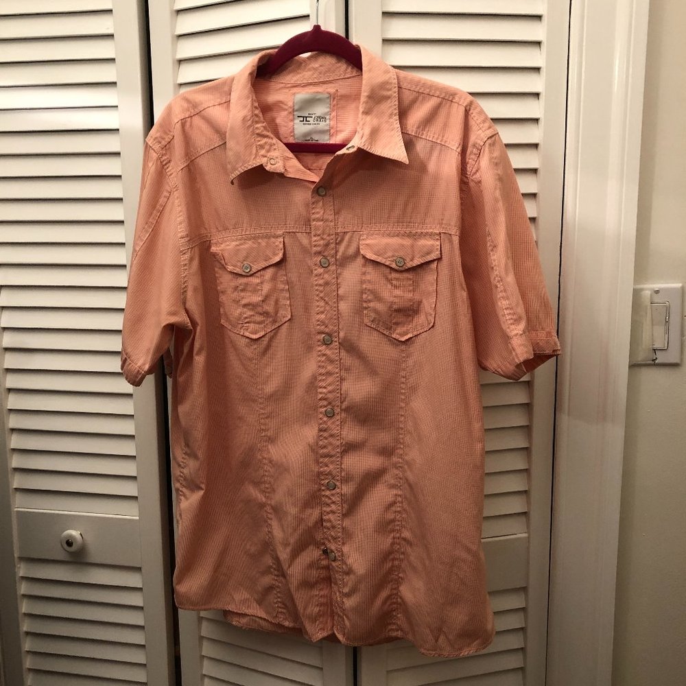 Jordan Craig men casual button down shirt, snap buttons, XL